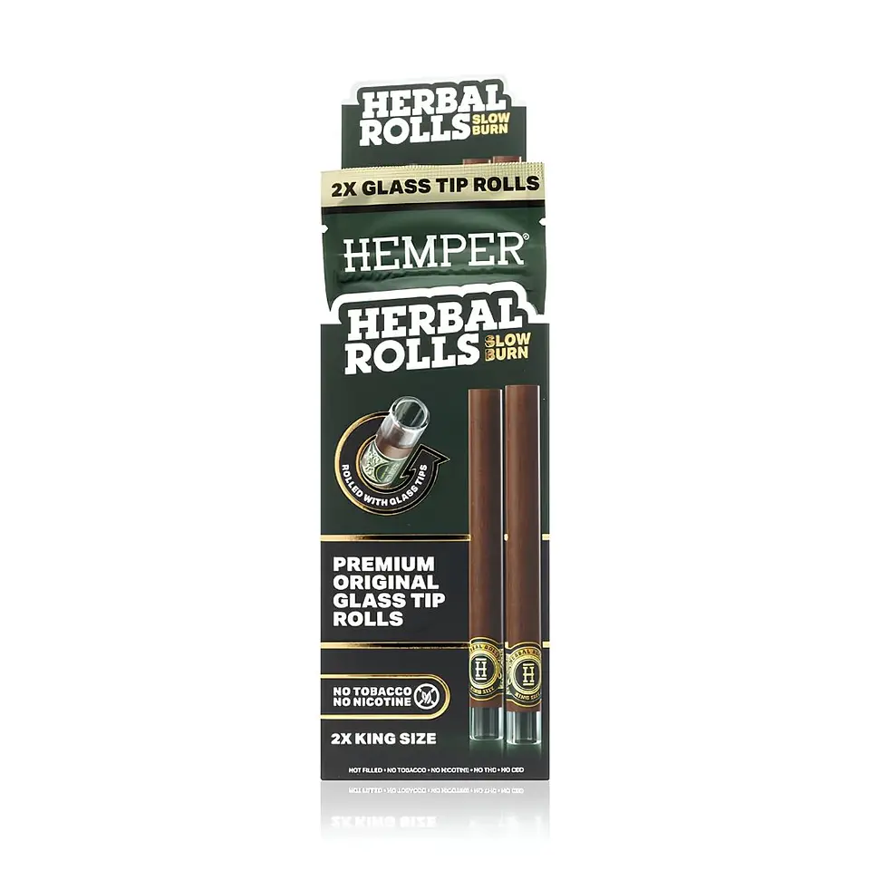 Hemper Herbal Rolls + Glass Tips King Size - Sabores 1