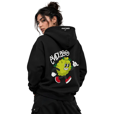 Polerón Hoodie Negro Cogollito Chill - Fumetas x Endless