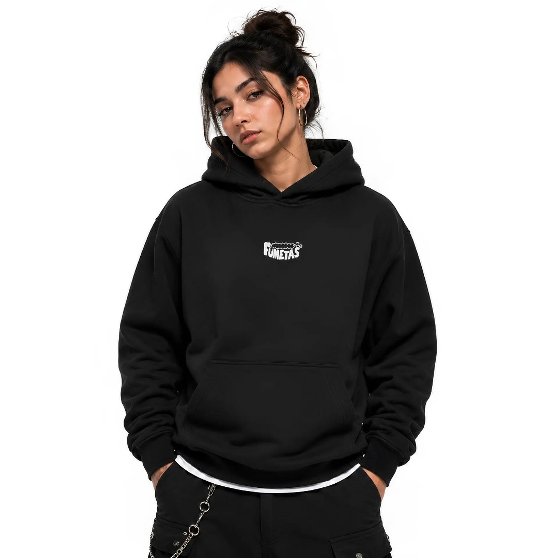 Polerón Hoodie Negro Cogollito Chill - Fumetas x Endless 2