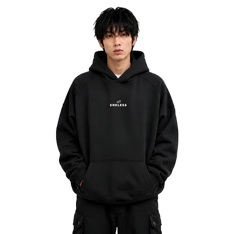 Polerón Hoodie Negro Alien En El Viaje - Fumetas x Endless