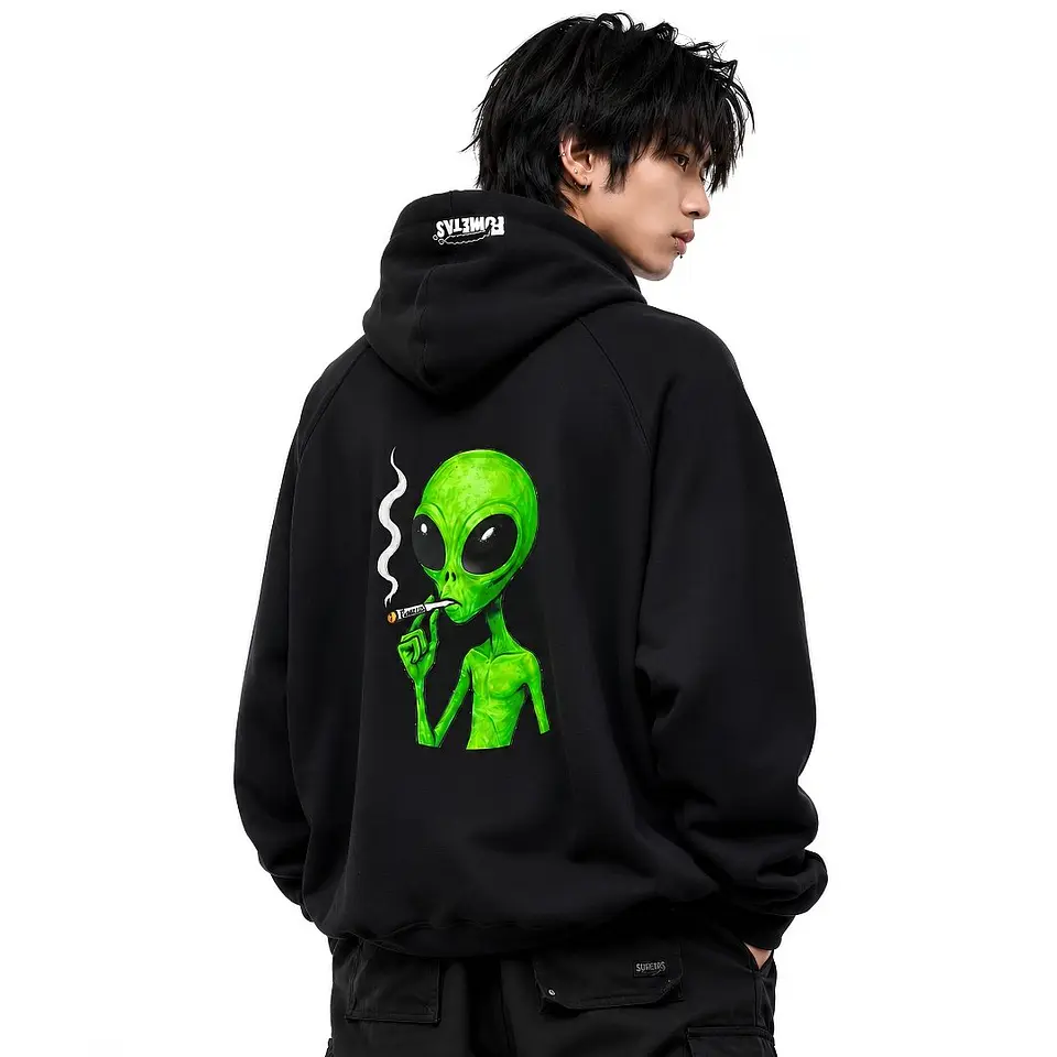 Polerón Hoodie Negro Alien En El Viaje - Fumetas x Endless 4
