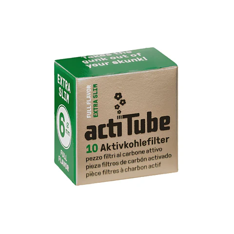 actiTube Boquillas carbón activado Extra Slim 6mm - 10 Unidades