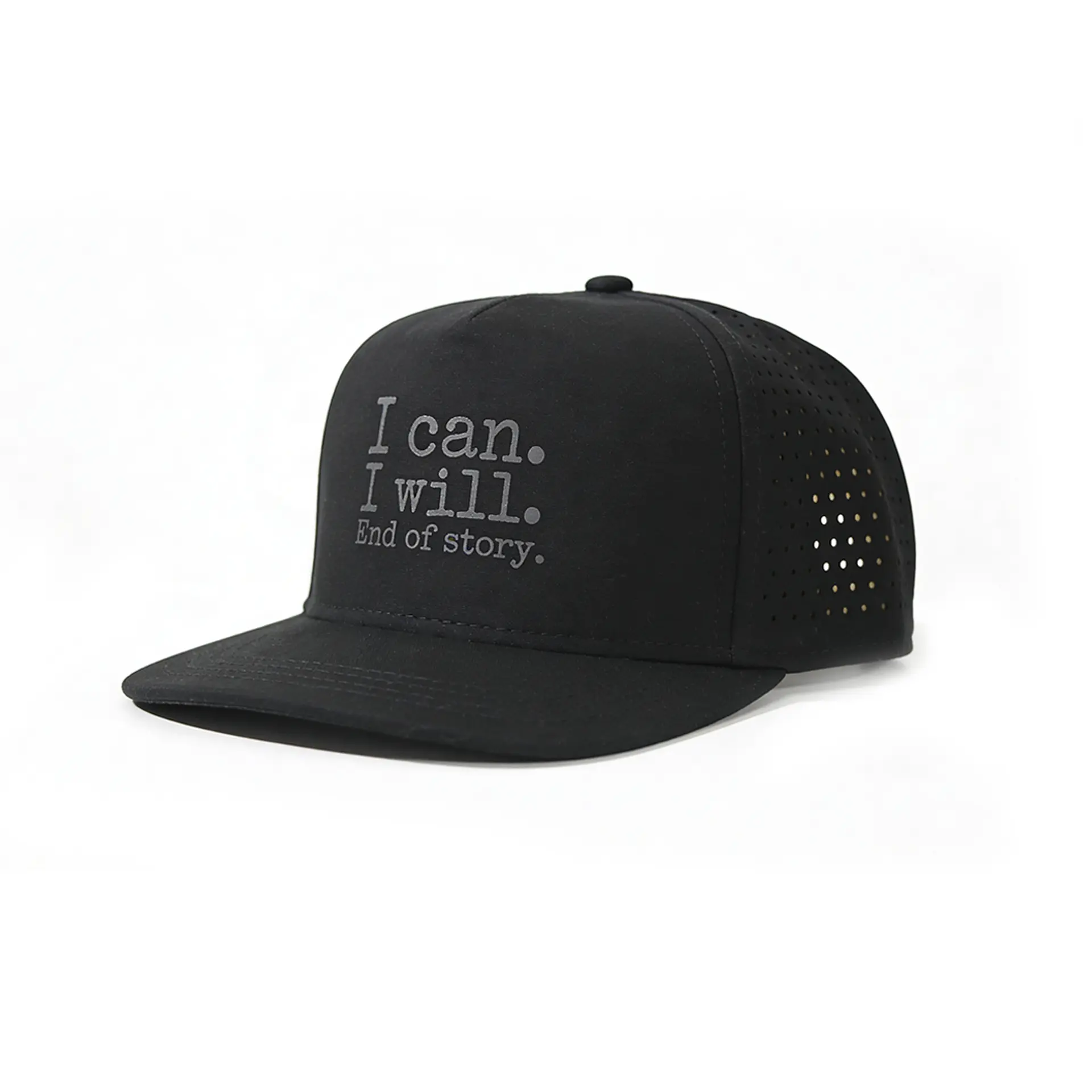 Trucker Cap Funbox Flat Micro I Can I Will Black 1