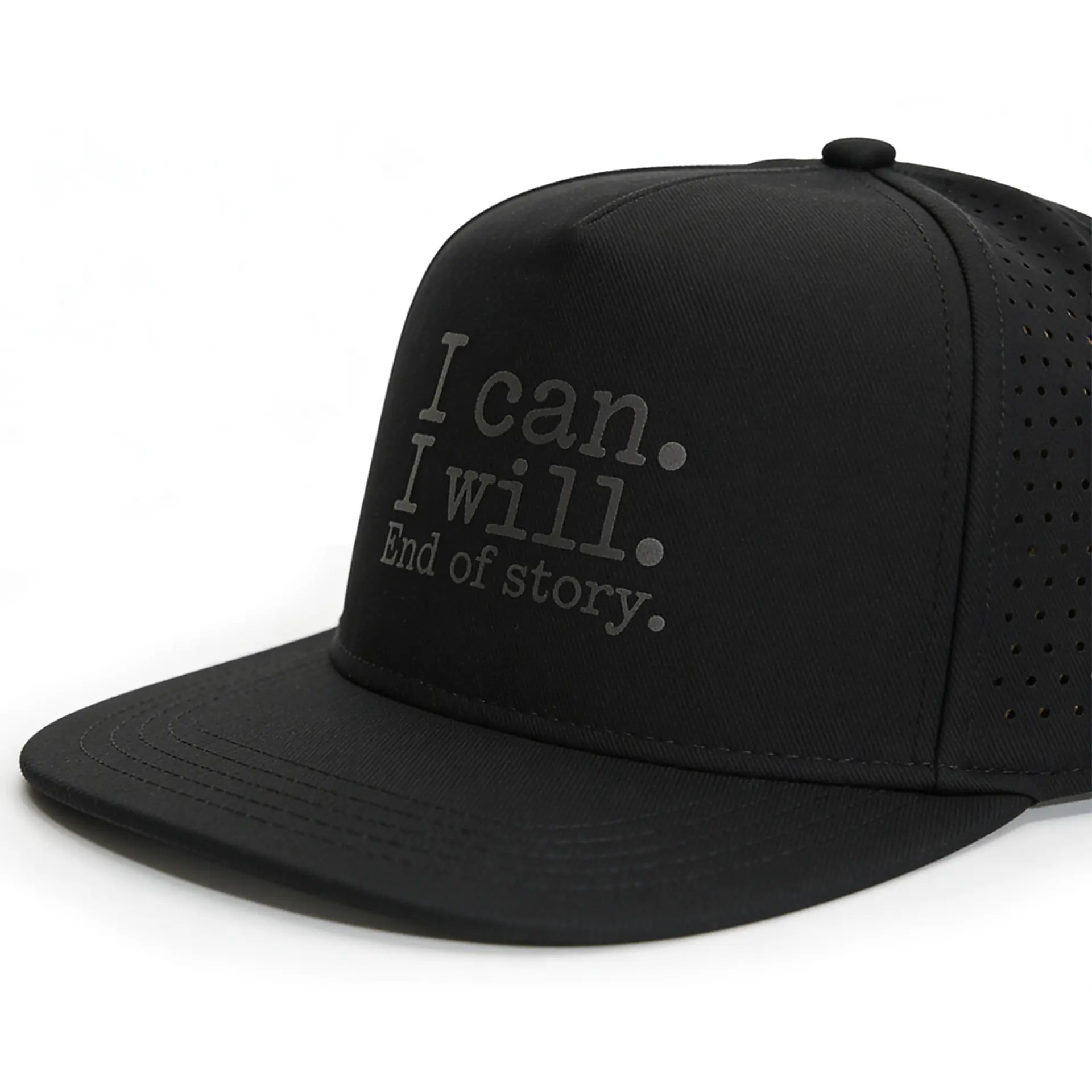 Trucker Cap Funbox Flat Micro I Can I Will Black 3
