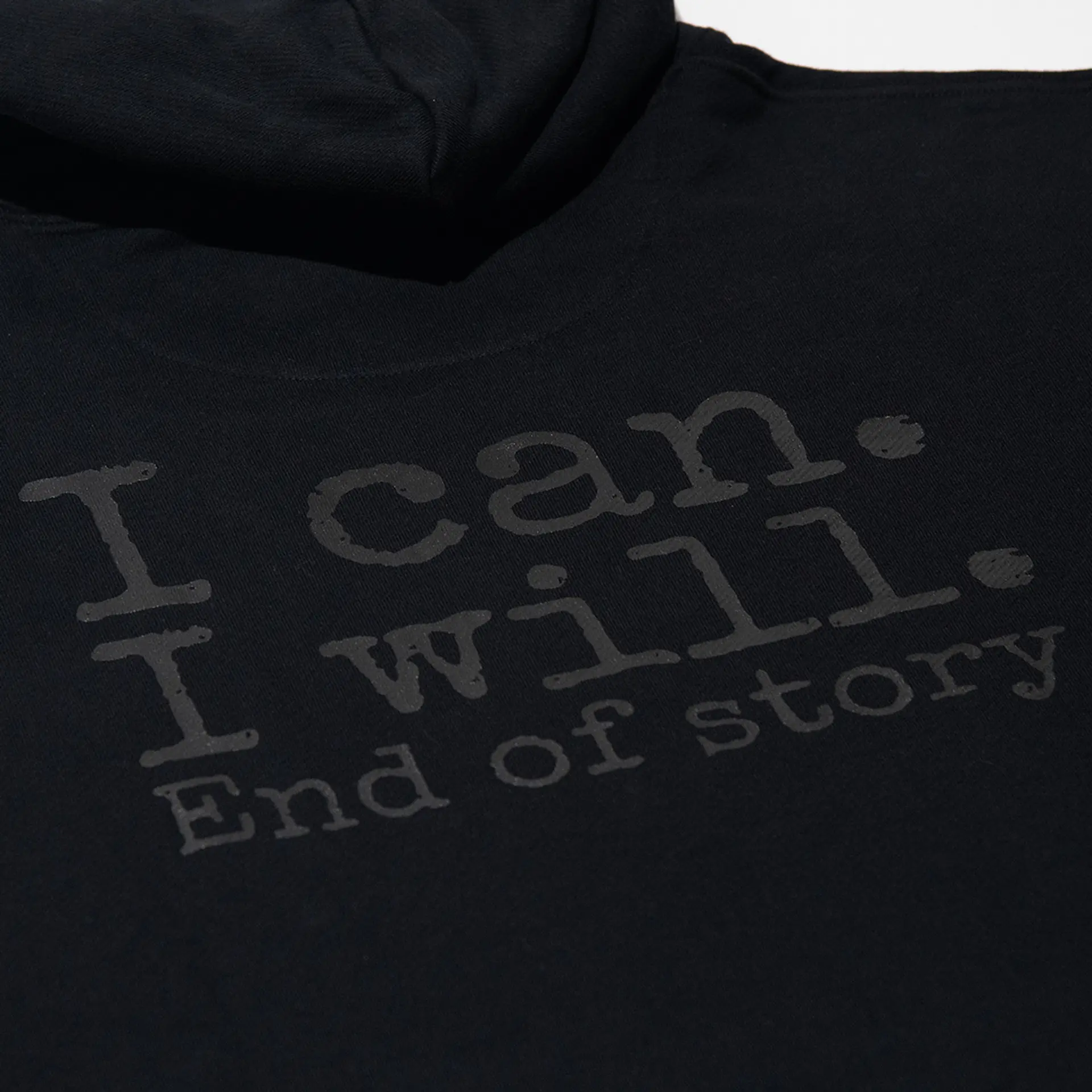 Sweat Hood Funbox I Can I Will Black 540 GSM 4