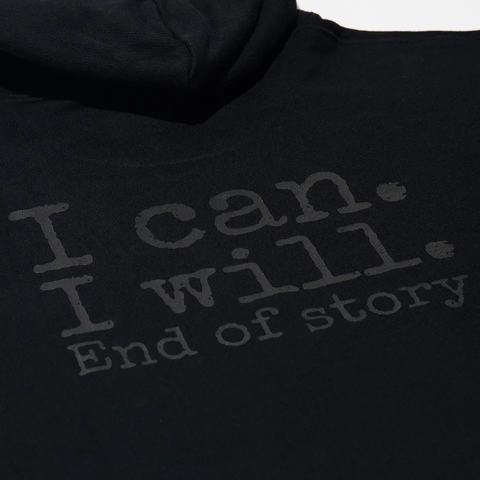 Sweat Hood Funbox I Can I Will Black 540 GSM 4