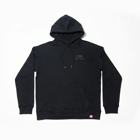 Sweat Hood Funbox I Can I Will Black 540 GSM