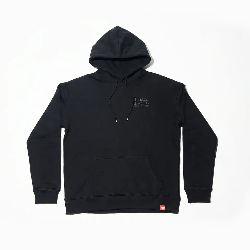 Sweat Hood Funbox I Can I Will Black 540 GSM 2