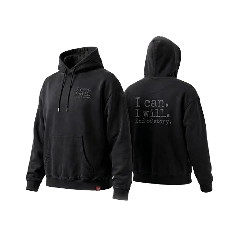 Sweat Hood Funbox I Can I Will Black 540 GSM