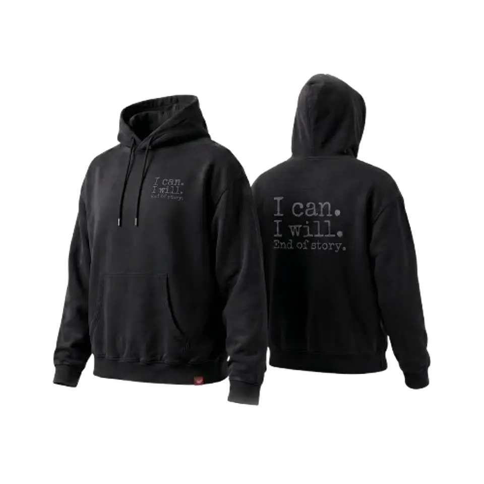 Sweat Hood Funbox I Can I Will Black 540 GSM 1