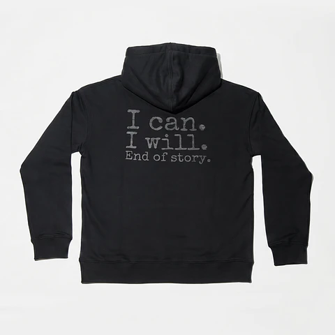 Sweat Hood Funbox I Can I Will Black 540 GSM