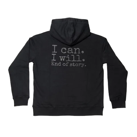 Sweat Hood Funbox I Can I Will Black 540 GSM