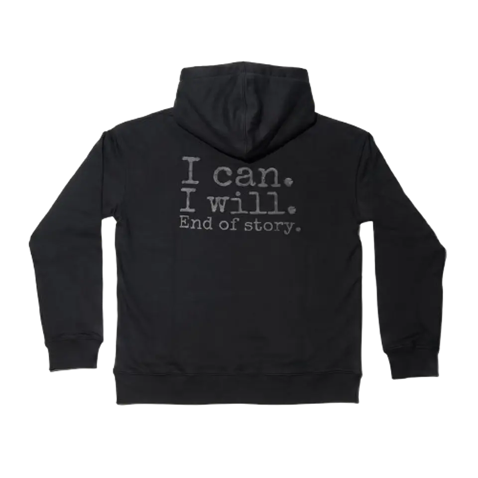 Sweat Hood Funbox I Can I Will Black 540 GSM 1