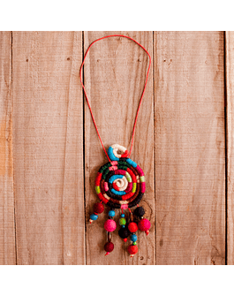 Corriedale Sheep Wool Wet Felt Necklace