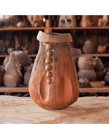 Jar with Buttons made with  Marchigüe Clay