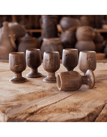 Set of 6 Cups made with Marchigüe Clay 