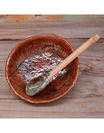 Bowl with Leaves and Spoon