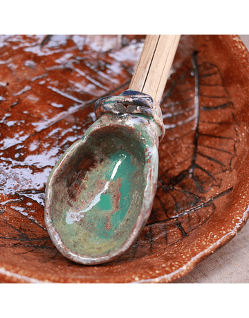 Bowl with Leaves and Spoon