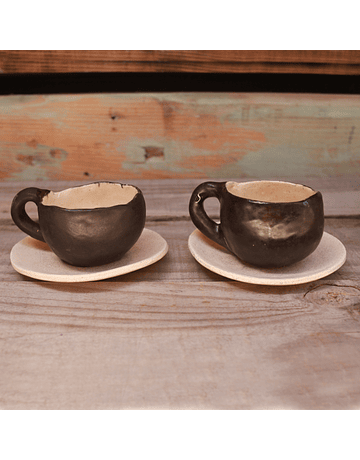 Set 2 Black Coffee Cups