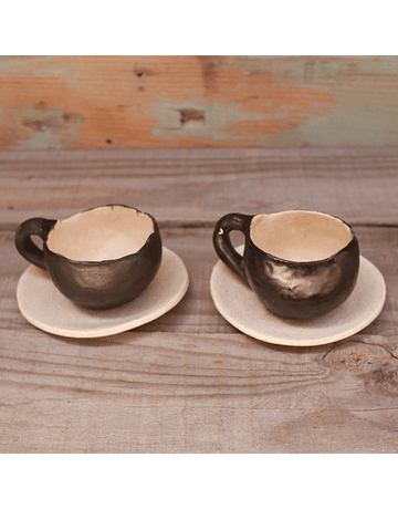 Set 2 Black Coffee Cups