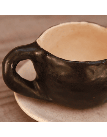 Set 6 Tazas para Café en Turquesa Claro y Negro