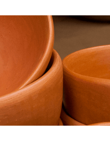 6 Piccoli Pozzetti di Tessuto in Ceramica di Pañul
