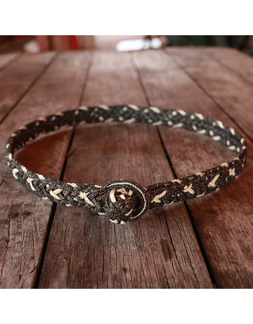 Quitral and Natural Braided Belt