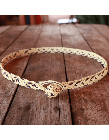 Natural and Grape Braided Belt