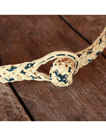Natural and Blue Braided Belt