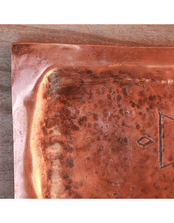 Hammered Copper Bowl and Tray Set