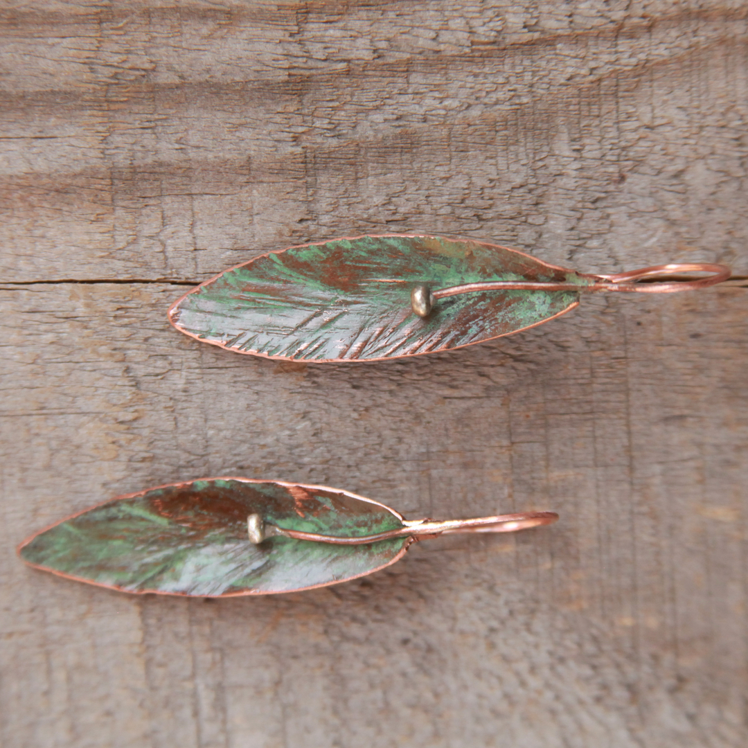 Native Flora Sulfated Copper Earrings
