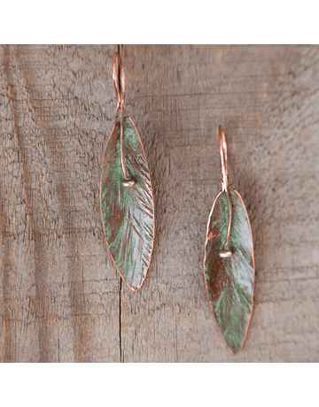 Native Flora Sulfated Copper Earrings