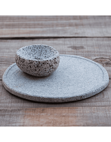 Pelequén Stone Plate with Bowl 