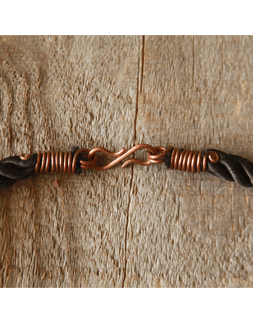 Copper Jade Stone Twisted Cord Necklace