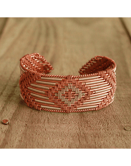 Alpaca Copper Filigree Woven Bracelet