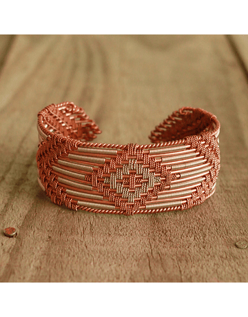 Pulsera Tejida Filigrana Cobre Alpaca