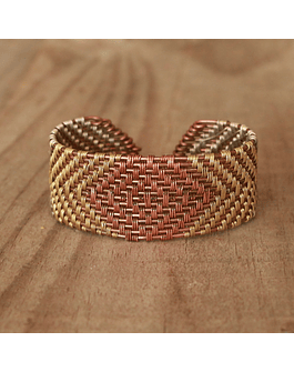 Bracciale Intrecciato in Filigrana di Bronzo Rame