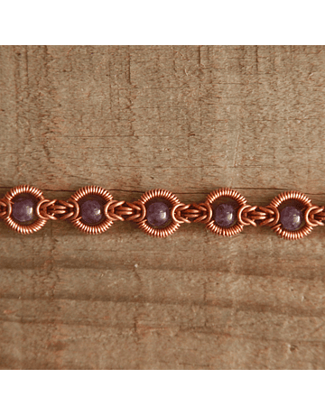 Copper Amethyst Inca Chain Bracelet