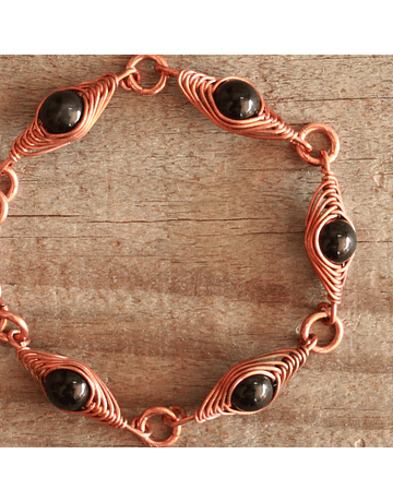 Obsidian Stone Woven Bracelet