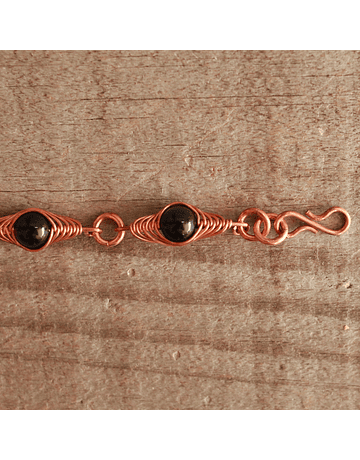 Obsidian Stone Woven Bracelet