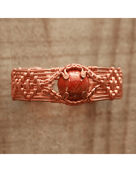 Copper Red Agate Woven Bracelet
