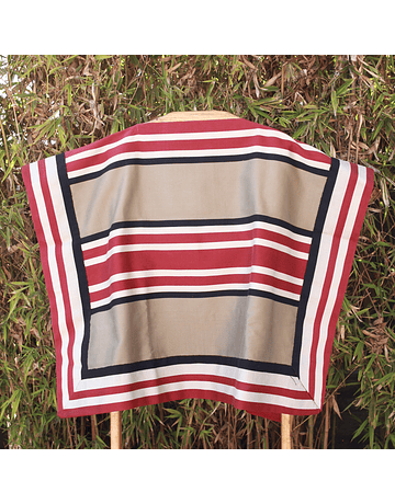 Beige and Red Corralera Blanket