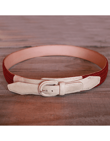 Raw Leather and Braided Fabric Belt