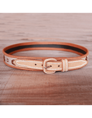 Leather Belt with Loom Weaving