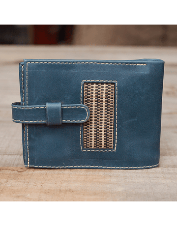 Leather Wallet with Loom Weaving
