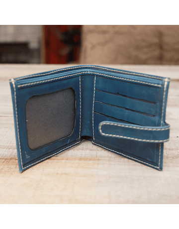 Leather Wallet with Loom Weaving