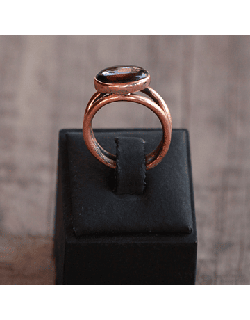 Copper Light Brown Agate Ring