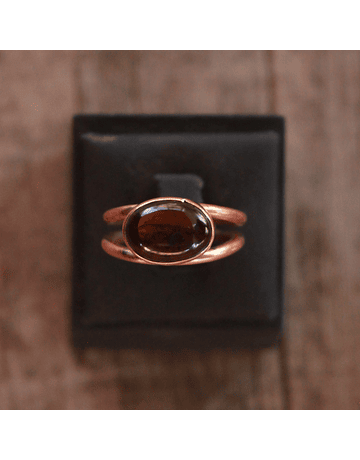 Copper Light Brown Agate Ring