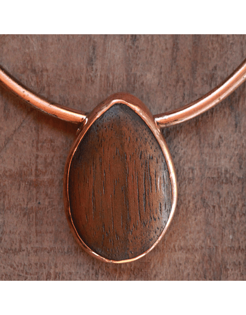 Collana in Legno di Noce Africano in Rame