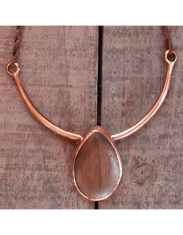 Collana in Legno di Noce Africano in Rame